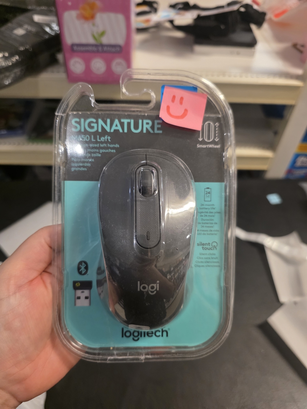 Logitech Signature M650 Left-Hand Wireless Mouse - Black